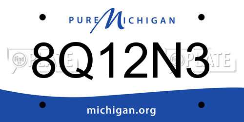 8Q12N3 Michigan License Plate