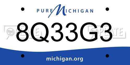 8Q33G3 Michigan License Plate