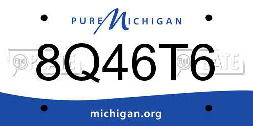 8Q46T6 Michigan License Plate