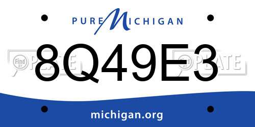 8Q49E3 Michigan License Plate