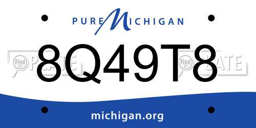 8Q49T8 Michigan License Plate