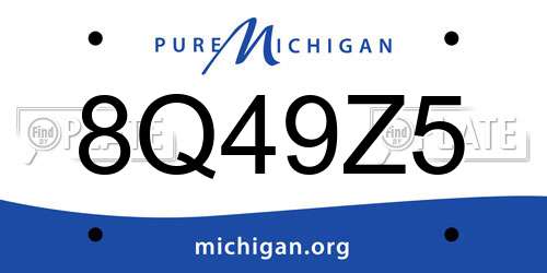 8Q49Z5 Michigan License Plate