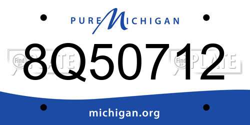 8Q50712 Michigan License Plate