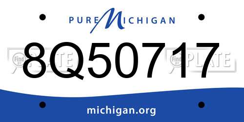 8Q50717 Michigan License Plate