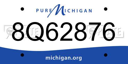 8Q62876 Michigan License Plate