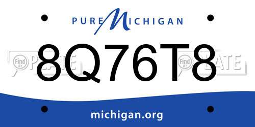 8Q76T8 Michigan License Plate