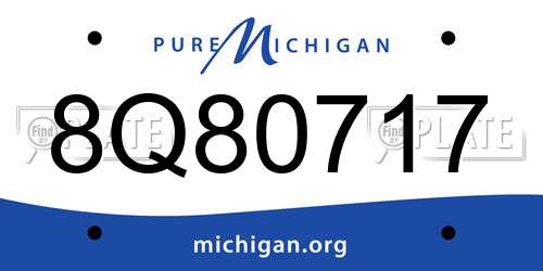 8Q80717 Michigan License Plate
