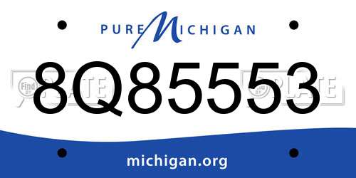8Q85553 Michigan License Plate