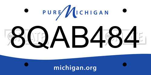 8QAB484 Michigan License Plate