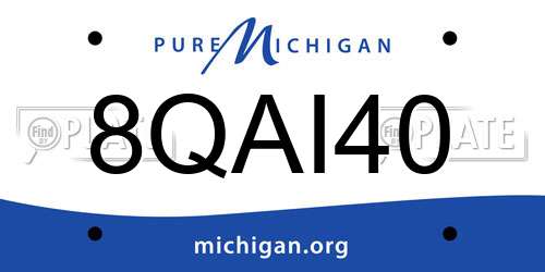 8QAI40 Michigan License Plate