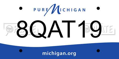 8QAT19 Michigan License Plate
