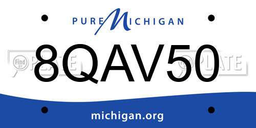 8QAV50 Michigan License Plate