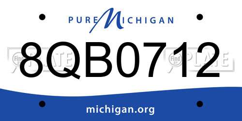 8QB0712 Michigan License Plate