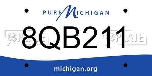 8QB211 Michigan License Plate