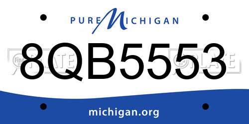 8QB5553 Michigan License Plate