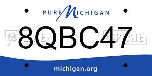 8QBC47 Michigan License Plate