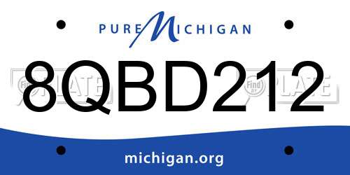 8QBD212 Michigan License Plate
