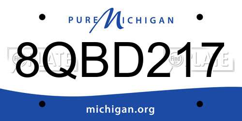 8QBD217 Michigan License Plate