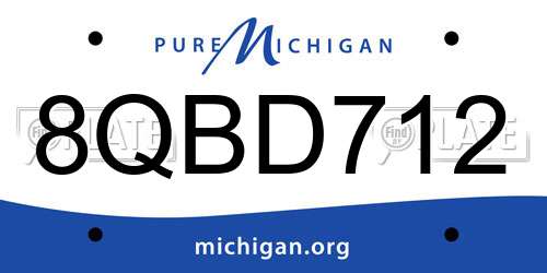 8QBD712 Michigan License Plate