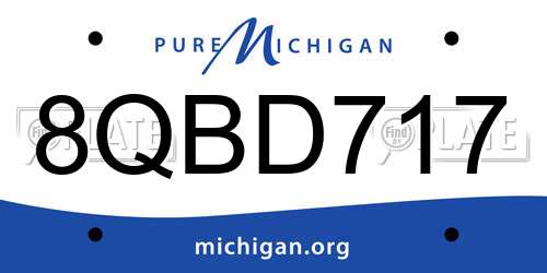 8QBD717 Michigan License Plate