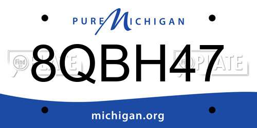 8QBH47 Michigan License Plate
