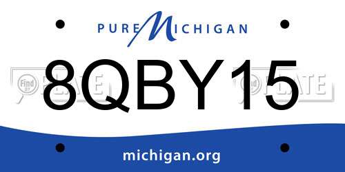 8QBY15 Michigan License Plate