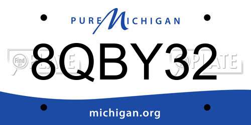 8QBY32 Michigan License Plate