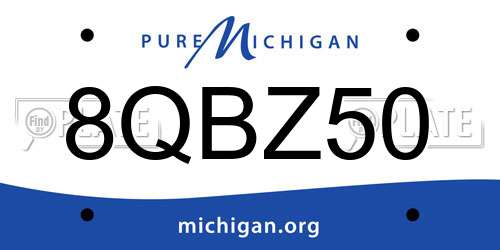 8QBZ50 Michigan License Plate