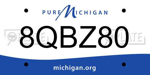 8QBZ80 Michigan License Plate