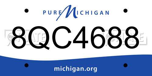 8QC4688 Michigan License Plate