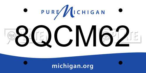 8QCM62 Michigan License Plate