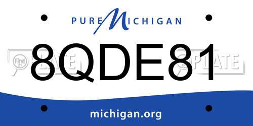 8QDE81 Michigan License Plate