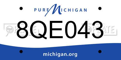 8QE043 Michigan License Plate