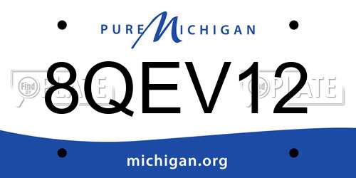 8QEV12 Michigan License Plate