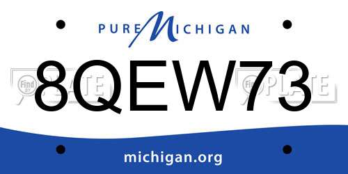 8QEW73 Michigan License Plate