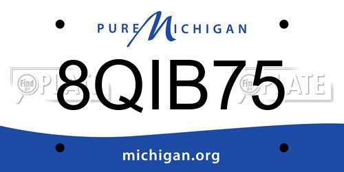 8QIB75 Michigan License Plate