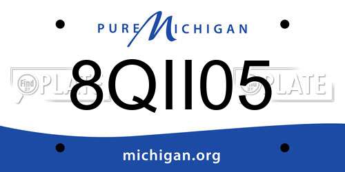 8QII05 Michigan License Plate