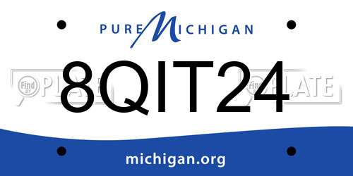 8QIT24 Michigan License Plate