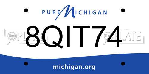8QIT74 Michigan License Plate