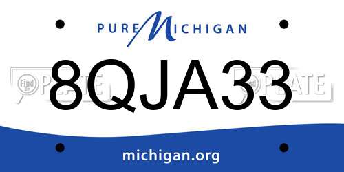 8QJA33 Michigan License Plate