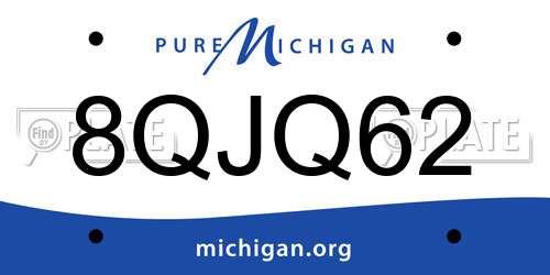 8QJQ62 Michigan License Plate