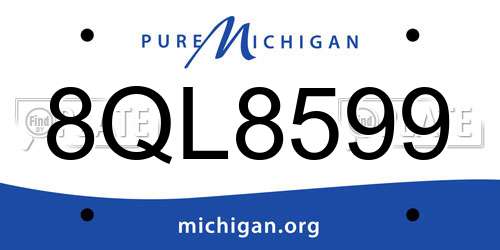 8QL8599 Michigan License Plate