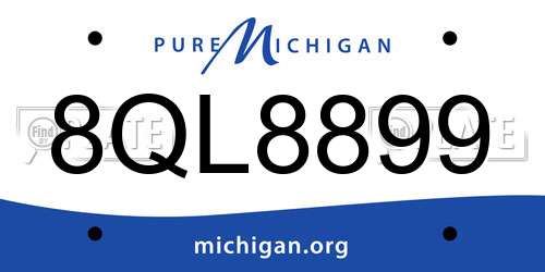 8QL8899 Michigan License Plate