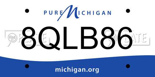 8QLB86 Michigan License Plate