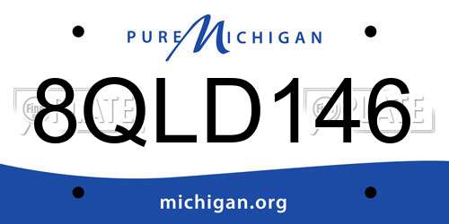 8QLD146 Michigan License Plate