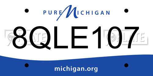 8QLE107 Michigan License Plate