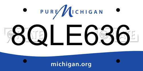 8QLE636 Michigan License Plate