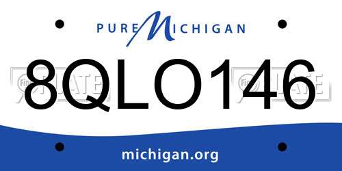 8QLO146 Michigan License Plate
