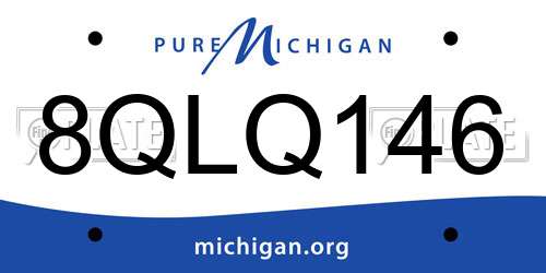 8QLQ146 Michigan License Plate
