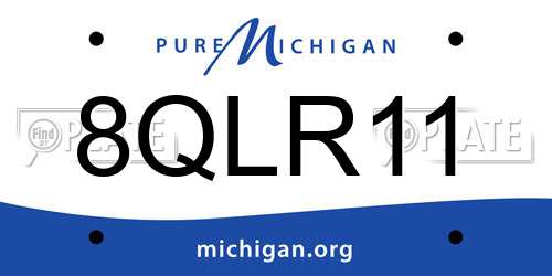 8QLR11 Michigan License Plate